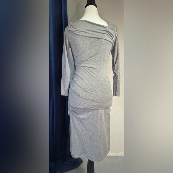 Diane Von Furstenberg DVF “Bentley” Grey Ruched Bodycon Dress | Size S - Picture 5 of 9